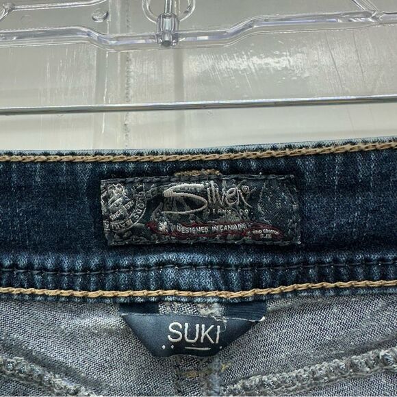 Silver suki mid slim boot cut thick stitch fluid denim jeans women's 27 x 31 - Picture 5 of 8